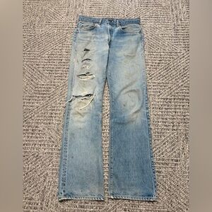 Vintage Thrashed 1970s Levi’s 517 Bootcut Denim Jeans size 32x32